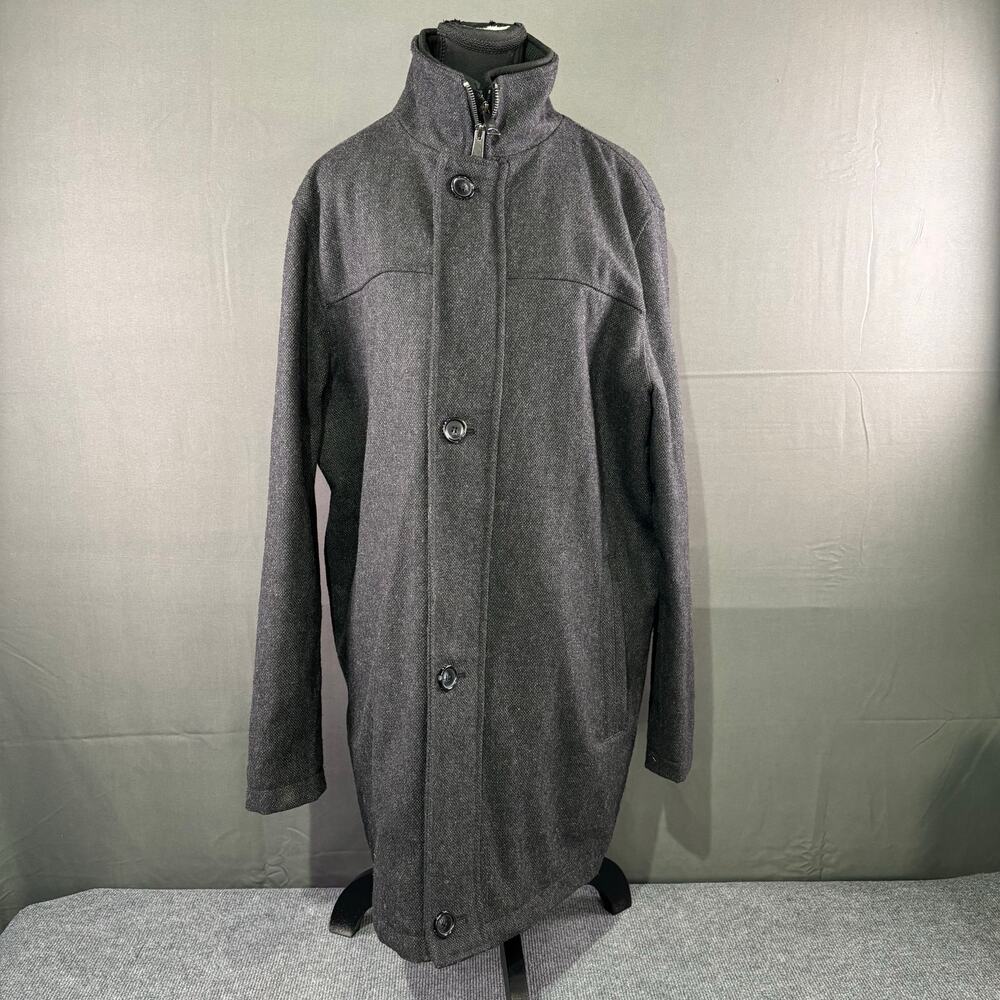 Joseph Abboud Coat Men’s M Wool Blend Jacket Formal Button Up Double Zip Gray